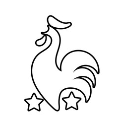 Fototapeta premium rooster farm bird line style icon