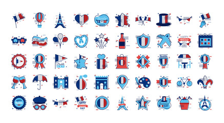 bundle of bastille day icons