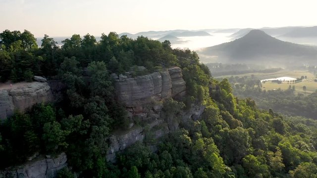 aerial view in central Kentucky mountains