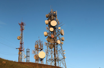 transmission towers for television and telephone signals