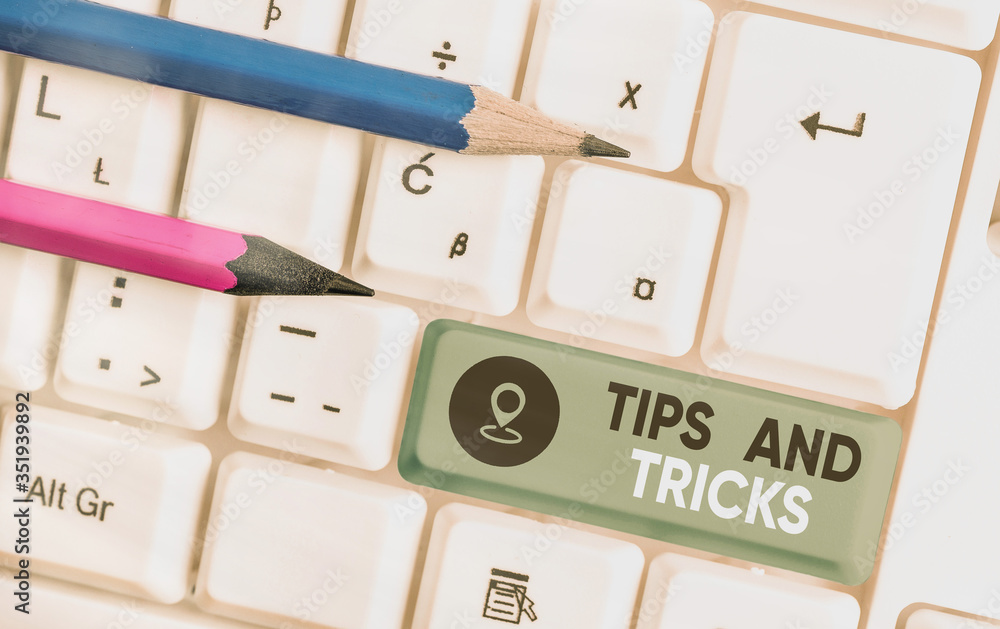 Poster writing note showing tips and tricks. business concept for piece of inside facts specially in bettin