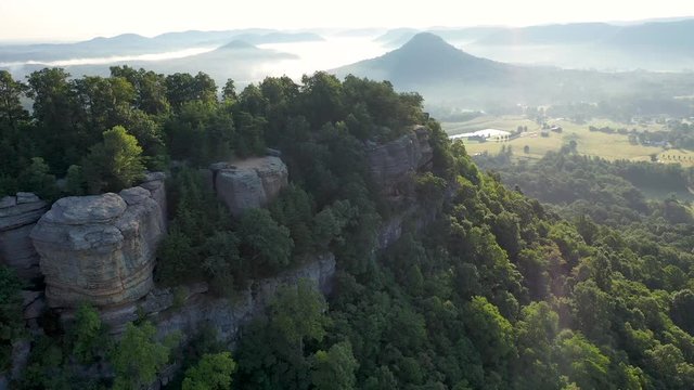 aerial view in central Kentucky mountains