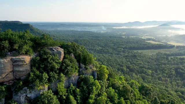 aerial view in central Kentucky mountains