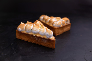 premium desserts on a dark background