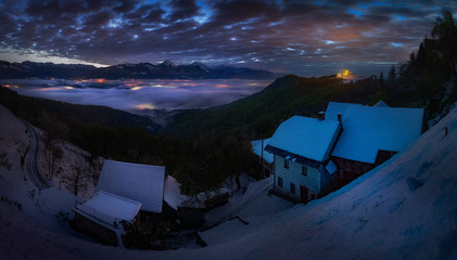 Church in the mountain. Jamnik, Slovenia