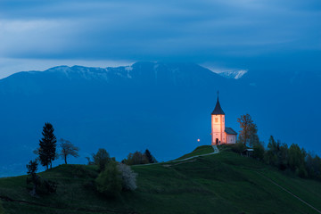 Church in the mountain. Jamnik, Slovenia