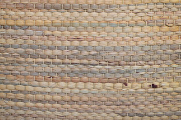 Traditional wickerwork texture made form dried stalk water hyacinth or Eichhornia crassipes.  Brown weave pattern for background.