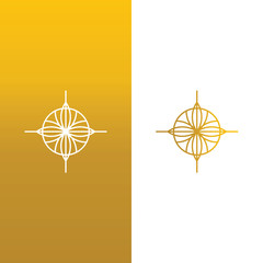 Minimal logo design, golden shapes, and abstract symbols, design concepts, logos, logo elements for the template.