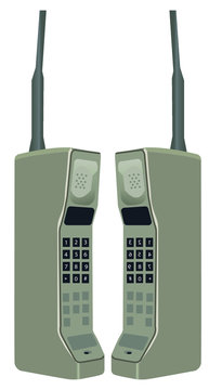 The First Mobile Phone Design In Vector Illustration.