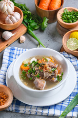 Indonesian traditional culinary, called sop buntut or oxtail soup