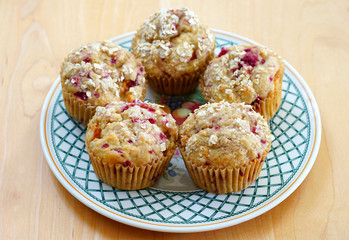 Homemade fresh raspberry and oatmeal vegan muffins