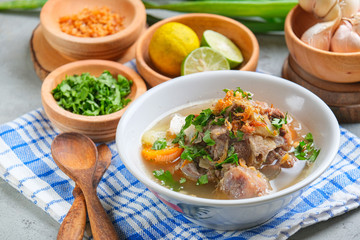 Indonesian traditional culinary, called sop buntut or oxtail soup