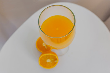 fresh squeezed orange juice glass isolated