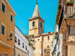 Church of la Roda de Albacete in a sunny day. It´s situated in the center of Spain.