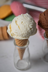 vanilla ice cream on cone