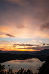 Coucher de soleil depuis la Chambotte, Lac du Bourget