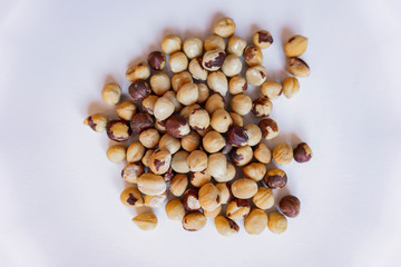 hazelnuts isolated from dry fruits pot