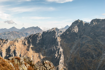 View of Rysy mountain from Kazalnica peak, Tatras, Poland