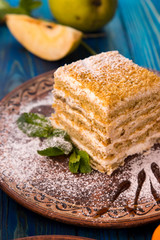 homemade desserts on a blue background