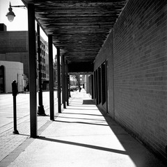 Empty Streets in Small Town Medium Format Black and White Film