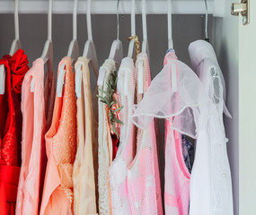 
children's dresses on a hanger