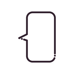 Rectangle communication bubble line style icon vector design