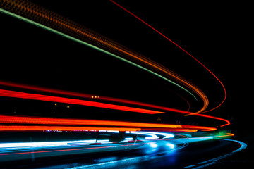 car lights at night on the road