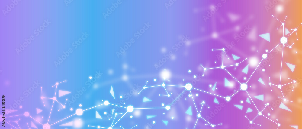Poster abstract background dot and connect line for cyber technology