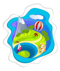 Balloon over the land