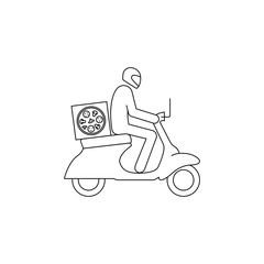 Courier, pizza delivery simple vector icon
