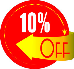 10 Percentage  Off Discount Offer sale Vector Graphics