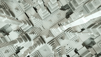 Abstract gray three-dimensional background from geometric shapes. 3d render illustration