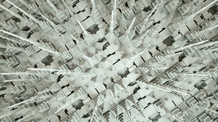 Abstract gray three-dimensional background from geometric shapes. 3d render illustration