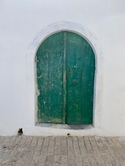 holzt&uuml;r griechenland mediterran gr&uuml;n t&uuml;rkis