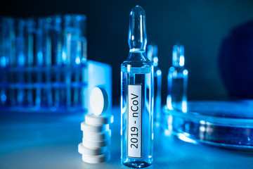 Vaccine vial dose flu shot drug needle syringe,medical concept vaccination hypodermic injection...