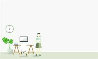woman working from home background
