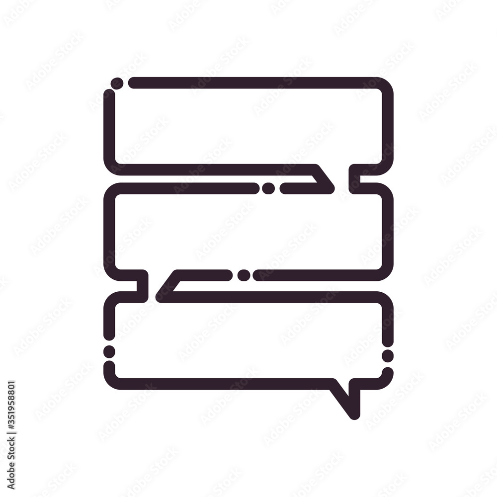 Poster rectangles communication bubbles line style icon vector design