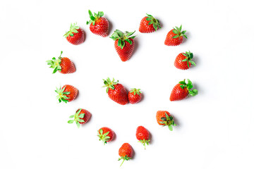 Heart made frow strawberries