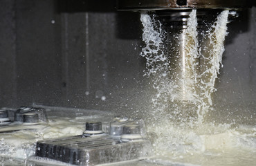 Cnc milling machine in work