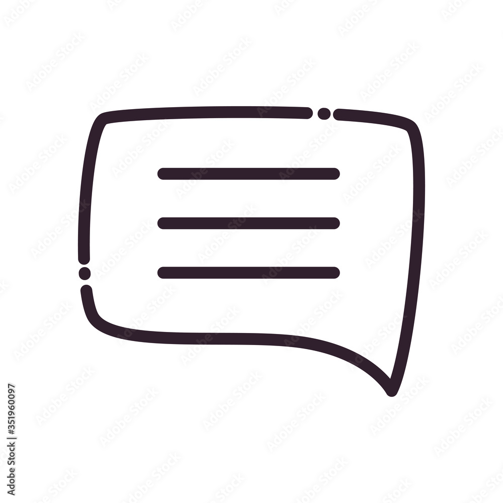 Poster communication bubble with lines line style icon vector design