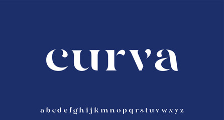 CURVA, elegant luxury and glamour font beautiful alphabet vector