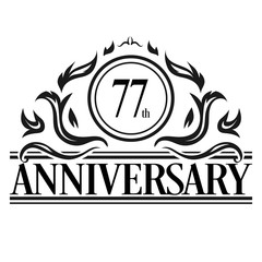 Luxury 77th anniversary Logo illustration vector