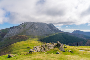 A scene of a view of Natural park of Urkiola from Urkiolagirre mountain