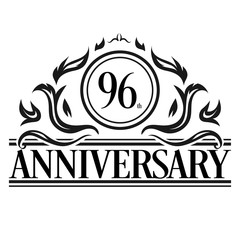 Luxury 96th anniversary Logo illustration vector