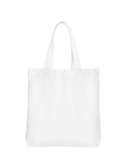 White fabric bag isolated on white background.White cotton bag or canvas bag for reduce plastic...