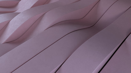 3d render. Abstract dynamic wave lines with pink color.