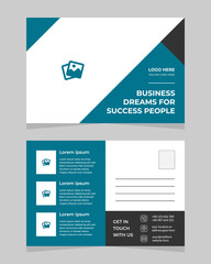 corporate business post card vector template