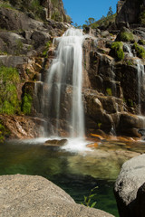 Fototapeta na wymiar Beautiful waterfall in springtime in Peneda-Geres National Park, Portugal