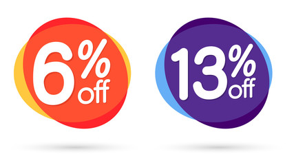 Set Sale banners, discount tags design template, lowest price, vector illustration