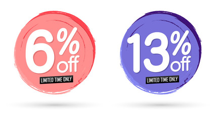 Set Sale banners, discount tags design template, lowest price, vector illustration